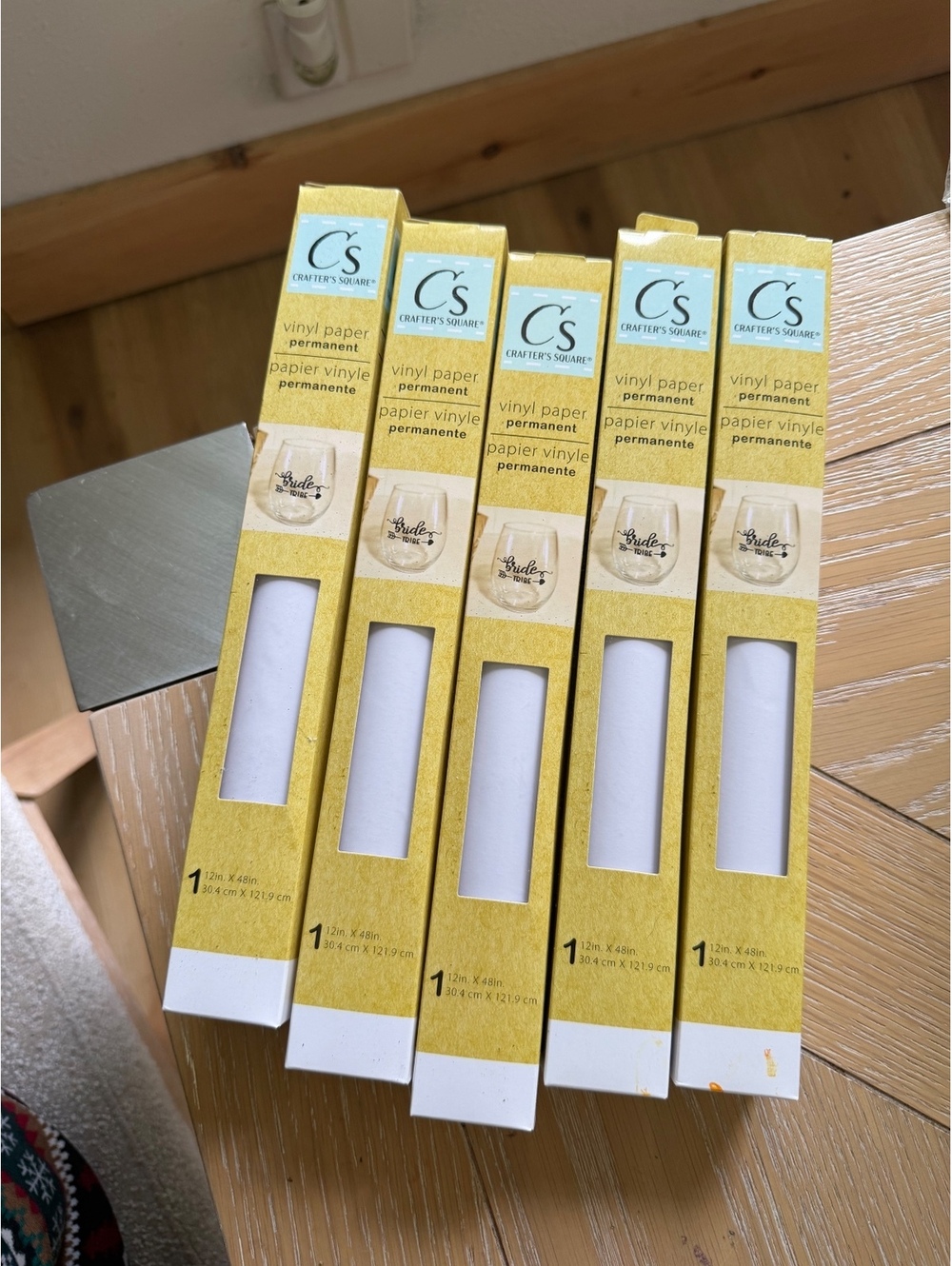 Crafters Square Permanent Vinyl Paper 12 in x 6 ft - Pack of 5
